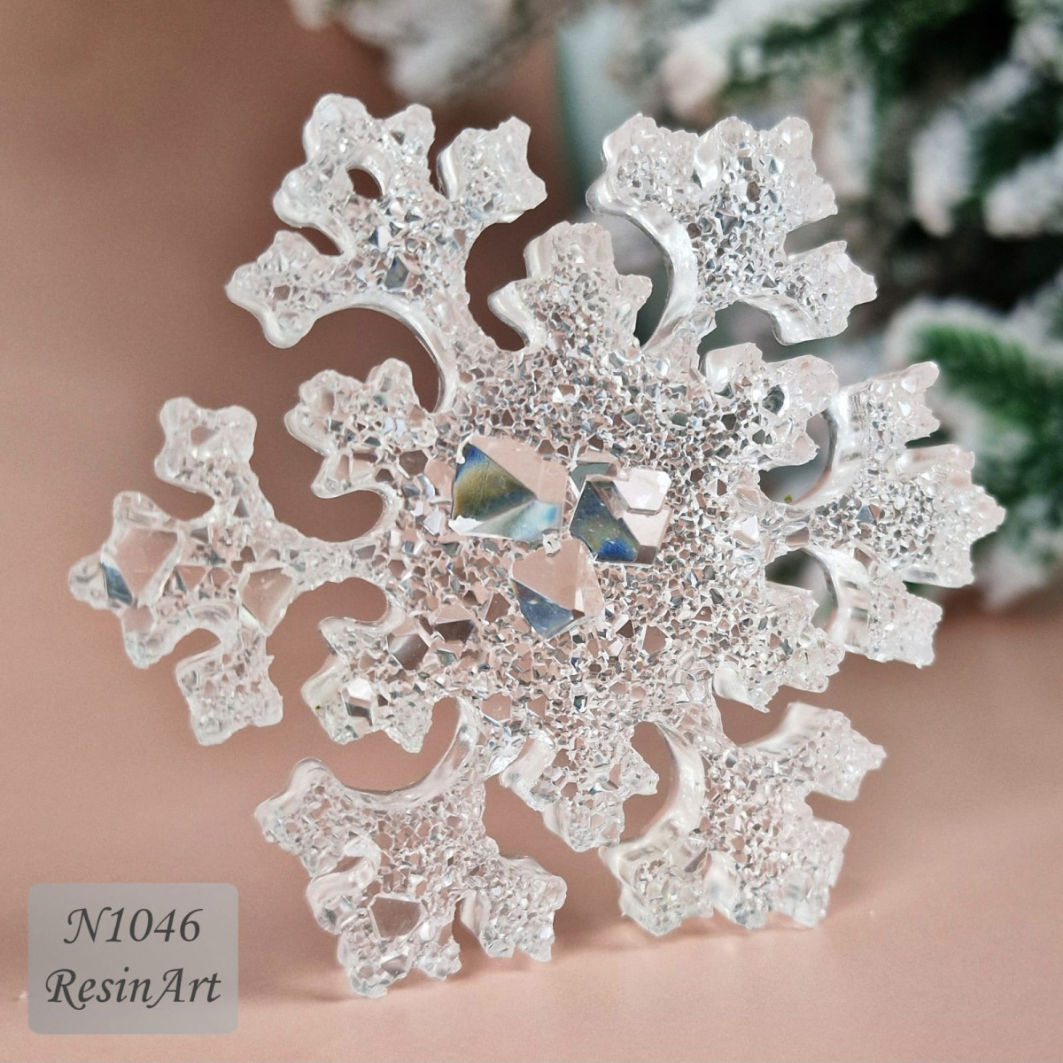 No. 1046 Christmas Ornament Snowflake Crystal Silicone Mold - image 5