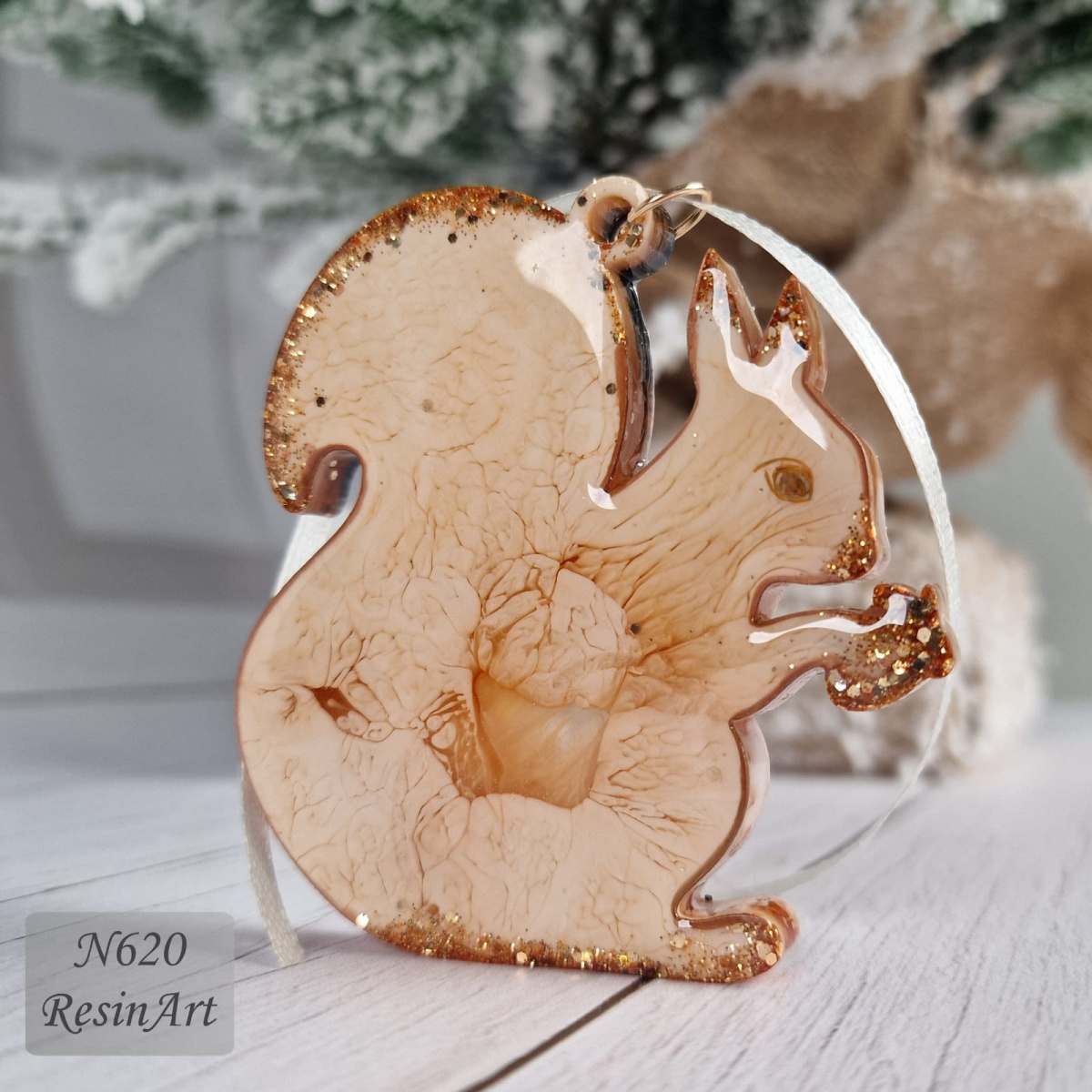 No. 620-S Christmas Ornament Squirrel Silicone Mold - image 1