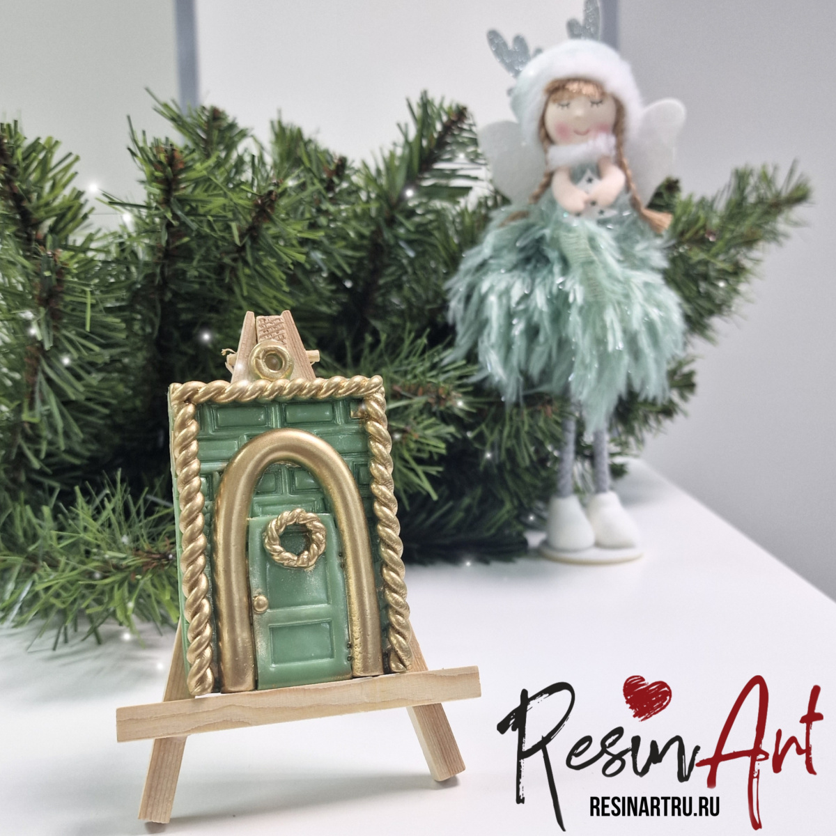 No. 830 Christmas Ornament Christmas Door (Knitted Texture) Silicone Mold - image 5
