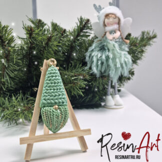 No. 832-S Christmas Ornament Gnome (Knitted Texture) Silicone Mold - image 1