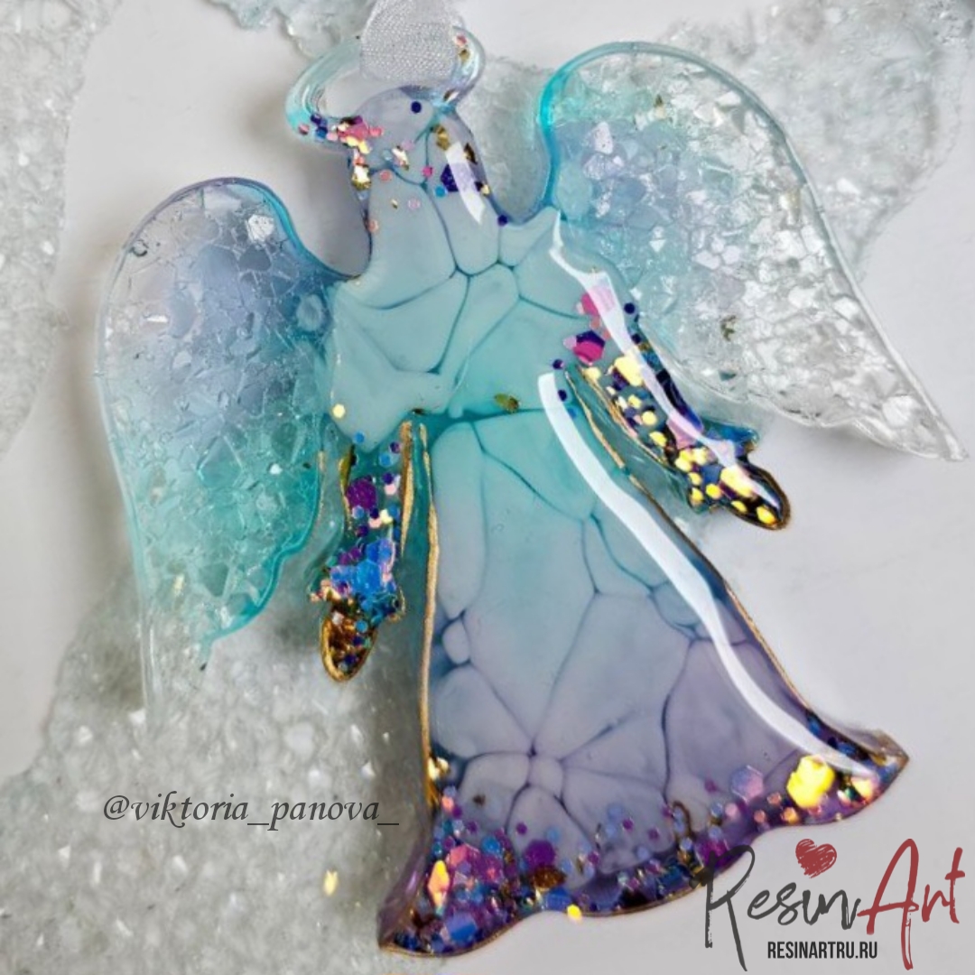 No. 815 Christmas Ornament Crystal Angel Silicone Mold - image 1