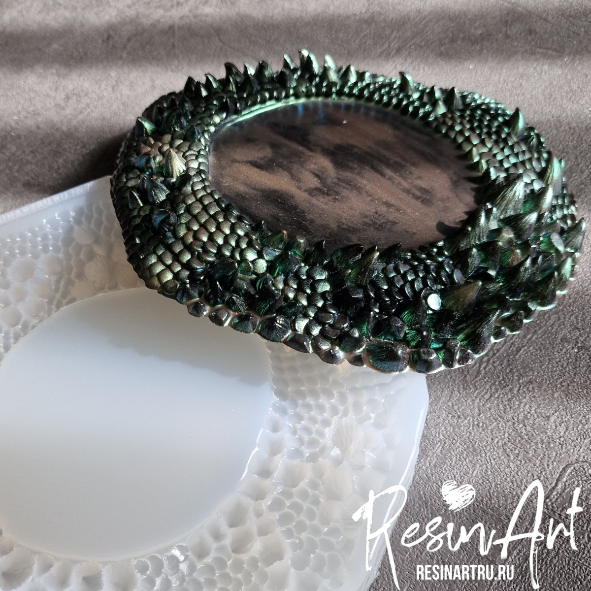 No. 796 Coaster with Dragon Scales Silicone Mold - image 3