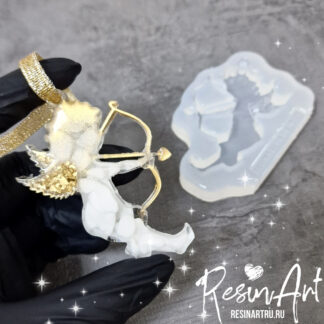 No. 814-S Christmas Ornament Crystal Cupid Silicone Mold - image 1