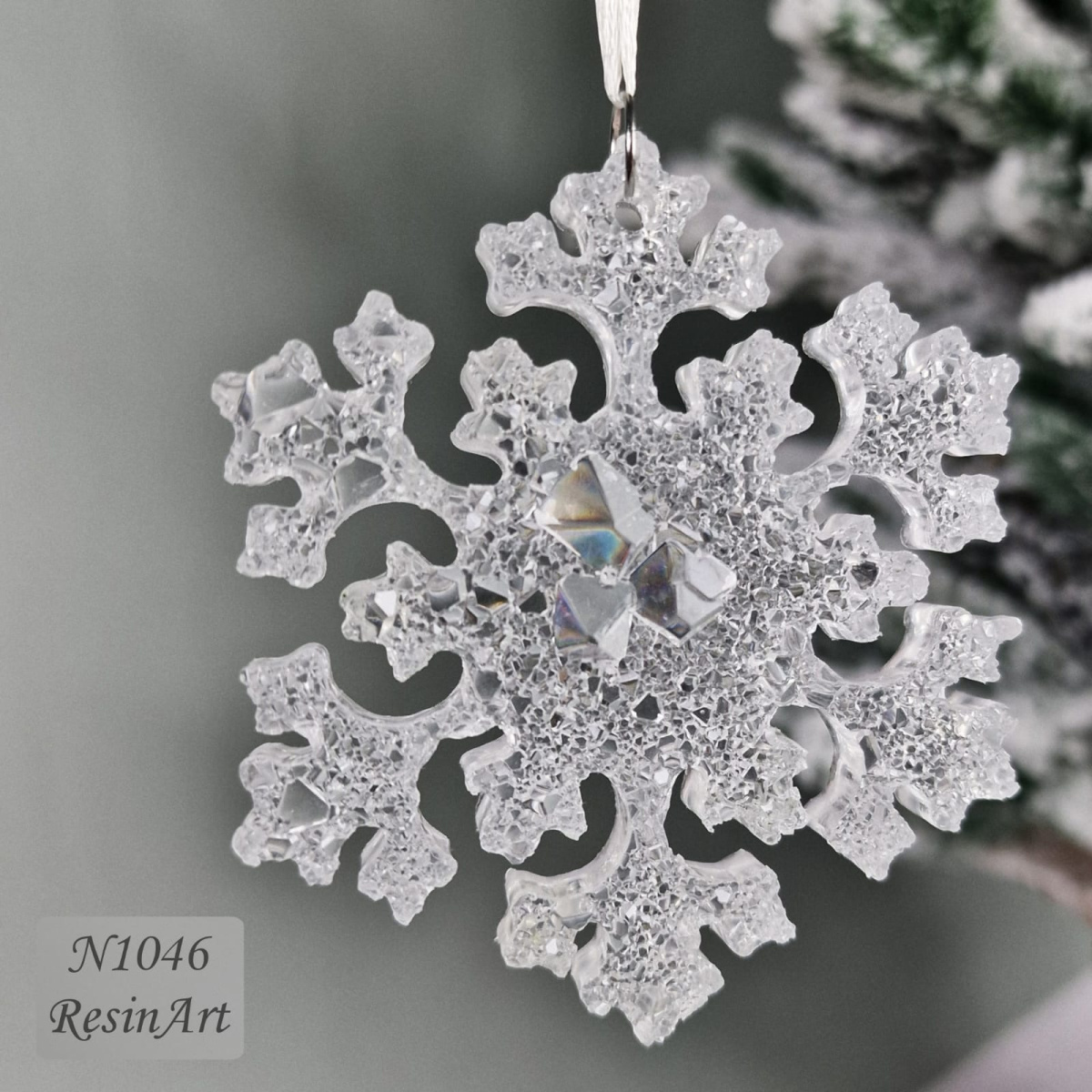 No. 1046 Christmas Ornament Snowflake Crystal Silicone Mold - image 7