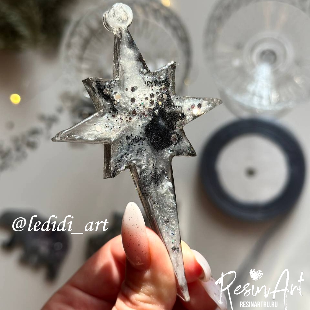 No. 622 Christmas Ornament Christmas Star Silicone Mold - image 6