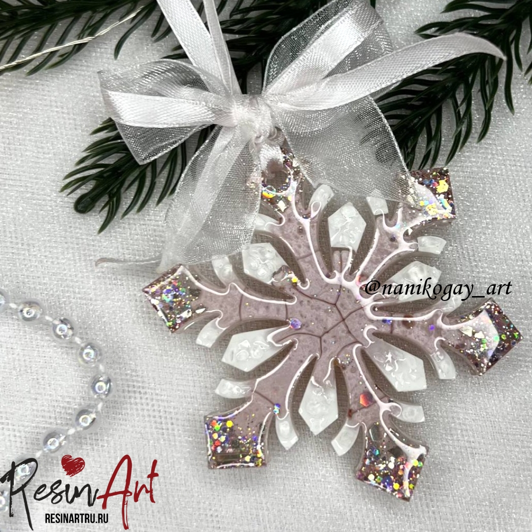 No. 400 Christmas Ornament Snowflake No. 1 (10 mm) Silicone Mold - image 15