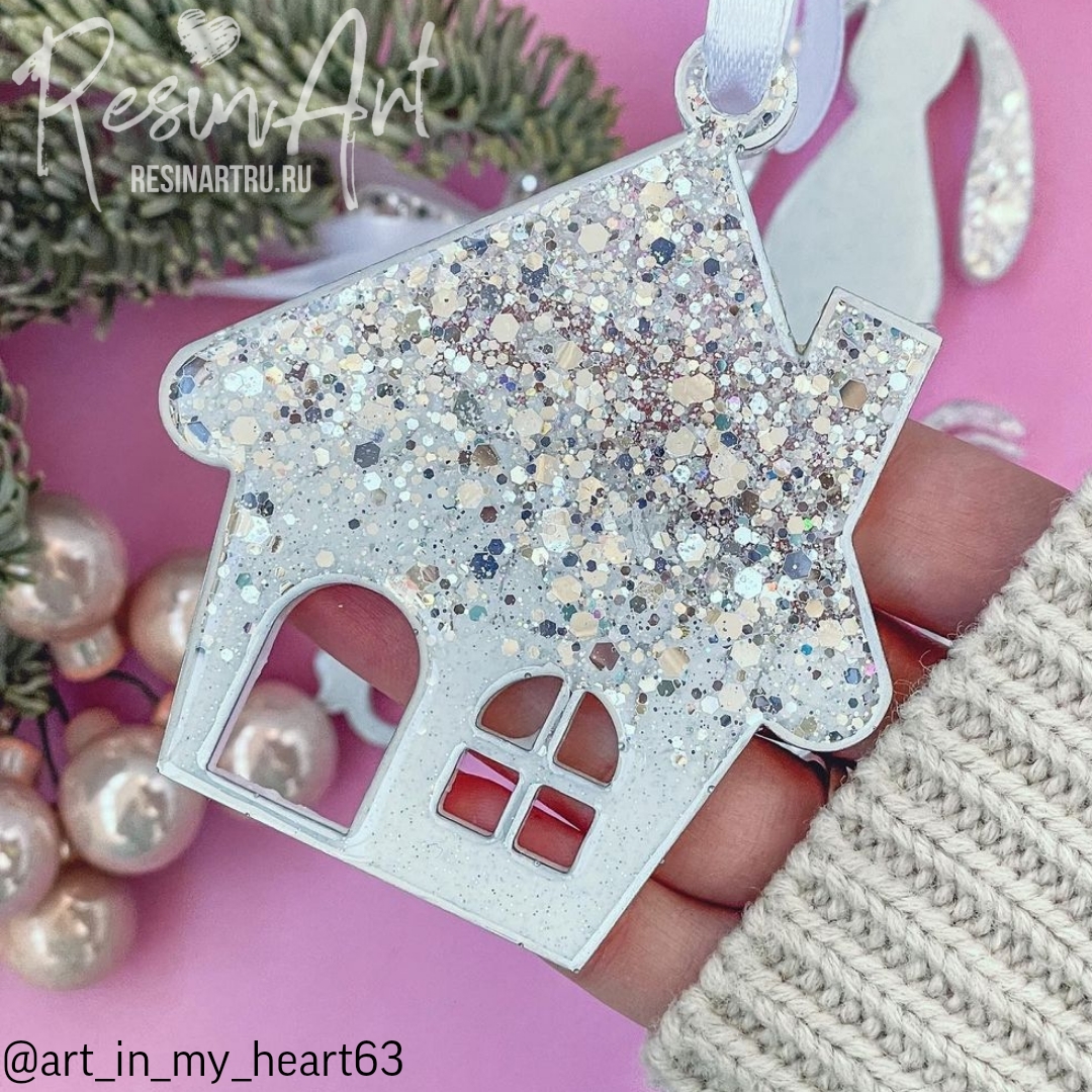 No. 438 Christmas Ornament House No. 2 Silicone Mold - image 21
