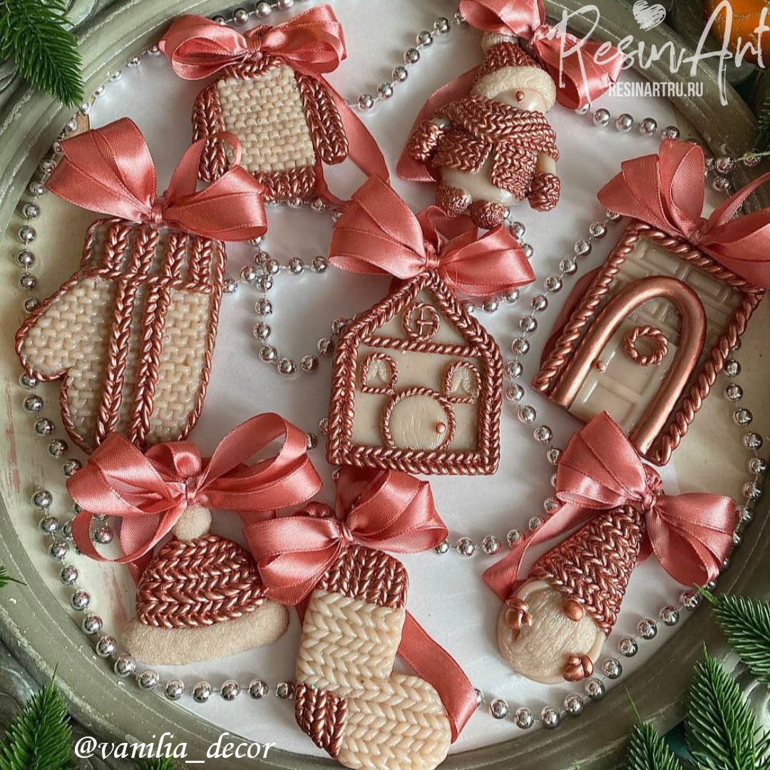 No. 829 Christmas Ornament Stocking (Knitted Texture) Silicone Mold - image 6