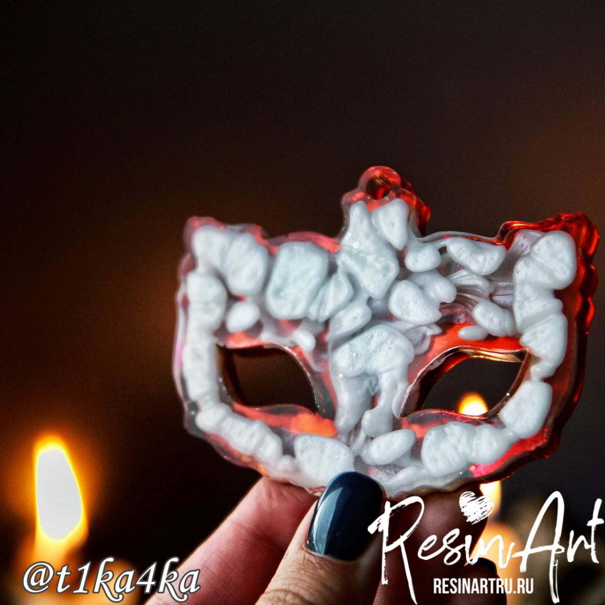 No. 572 Christmas Ornament Carnival Mask Silicone Mold - image 3