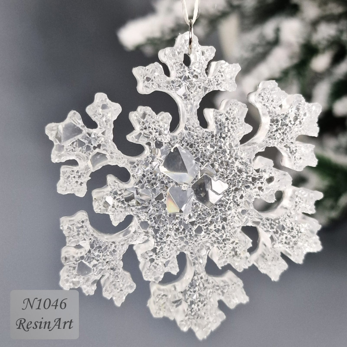 No. 1046 Christmas Ornament Snowflake Crystal Silicone Mold - image 4