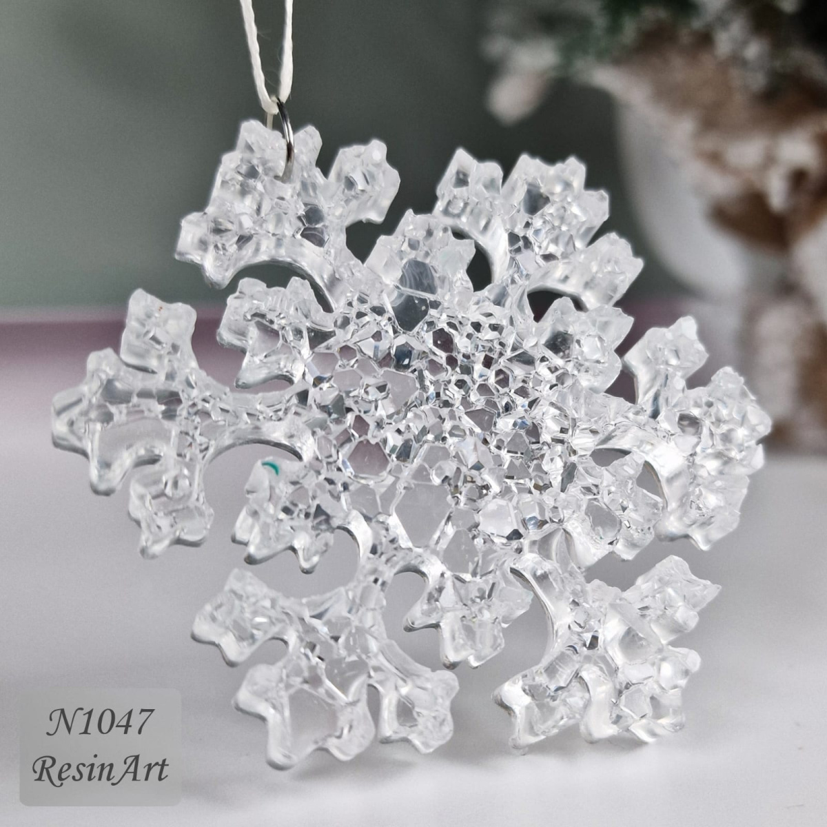 No. 1047 Christmas Ornament Snowflake Crystal Silicone Mold - image 4