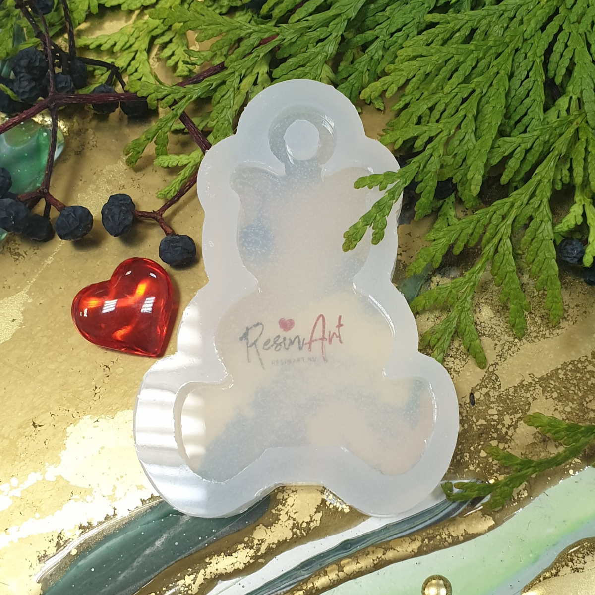 No. 425-S Christmas Ornament Bear Cub Silicone Mold - image 2