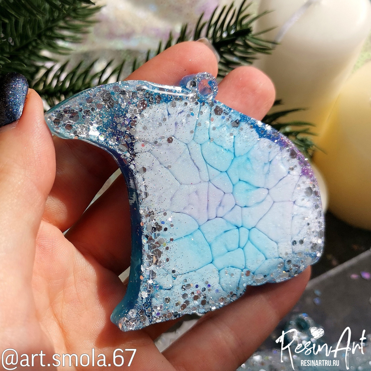 No. 584-S Christmas Ornament Polar Bear Silicone Mold - image 4