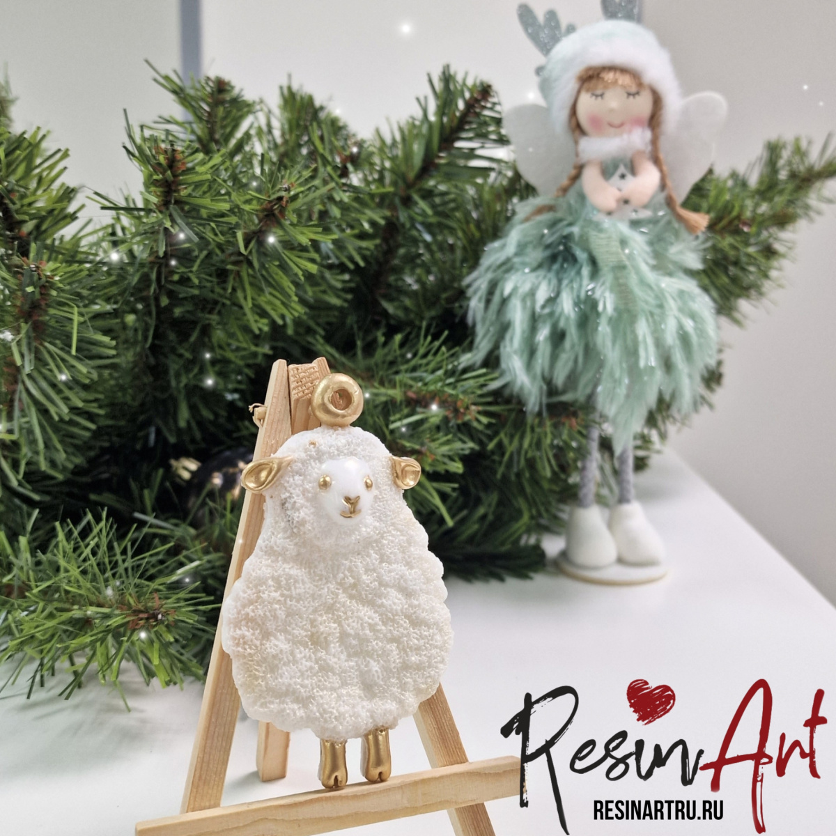 No. 835 Christmas Ornament Sheep Silicone Mold - image 2