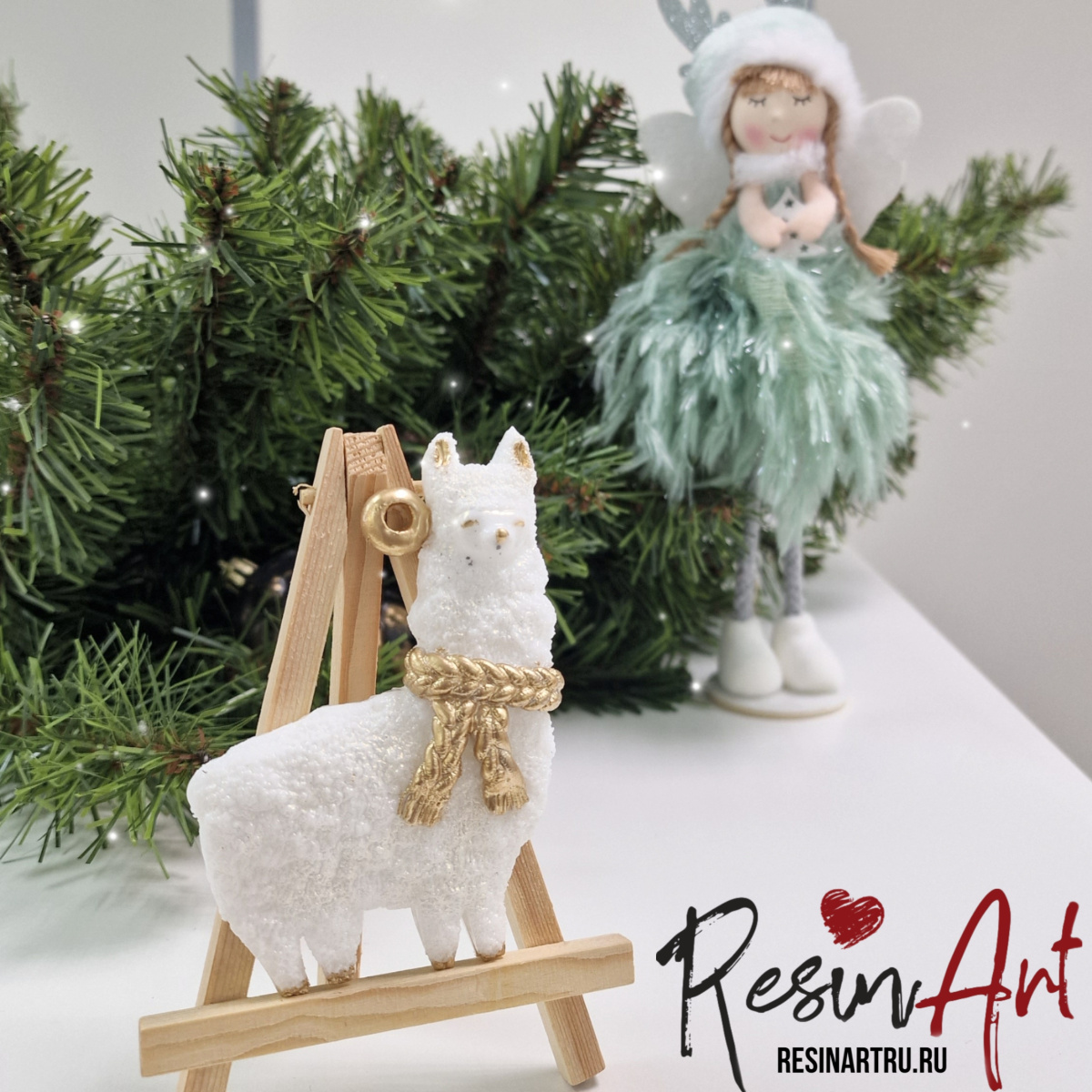 No. 841 Christmas Ornament Alpaca (Knitted Texture) Silicone Mold - image 2