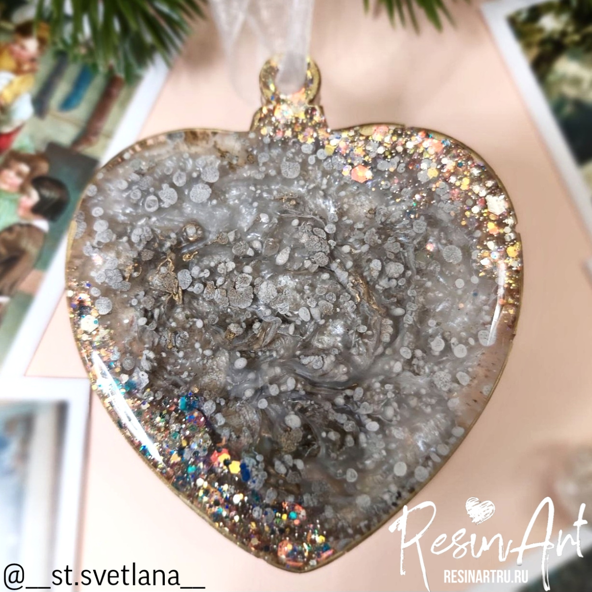 No. 415 Christmas Ornament Heart Silicone Mold - image 7