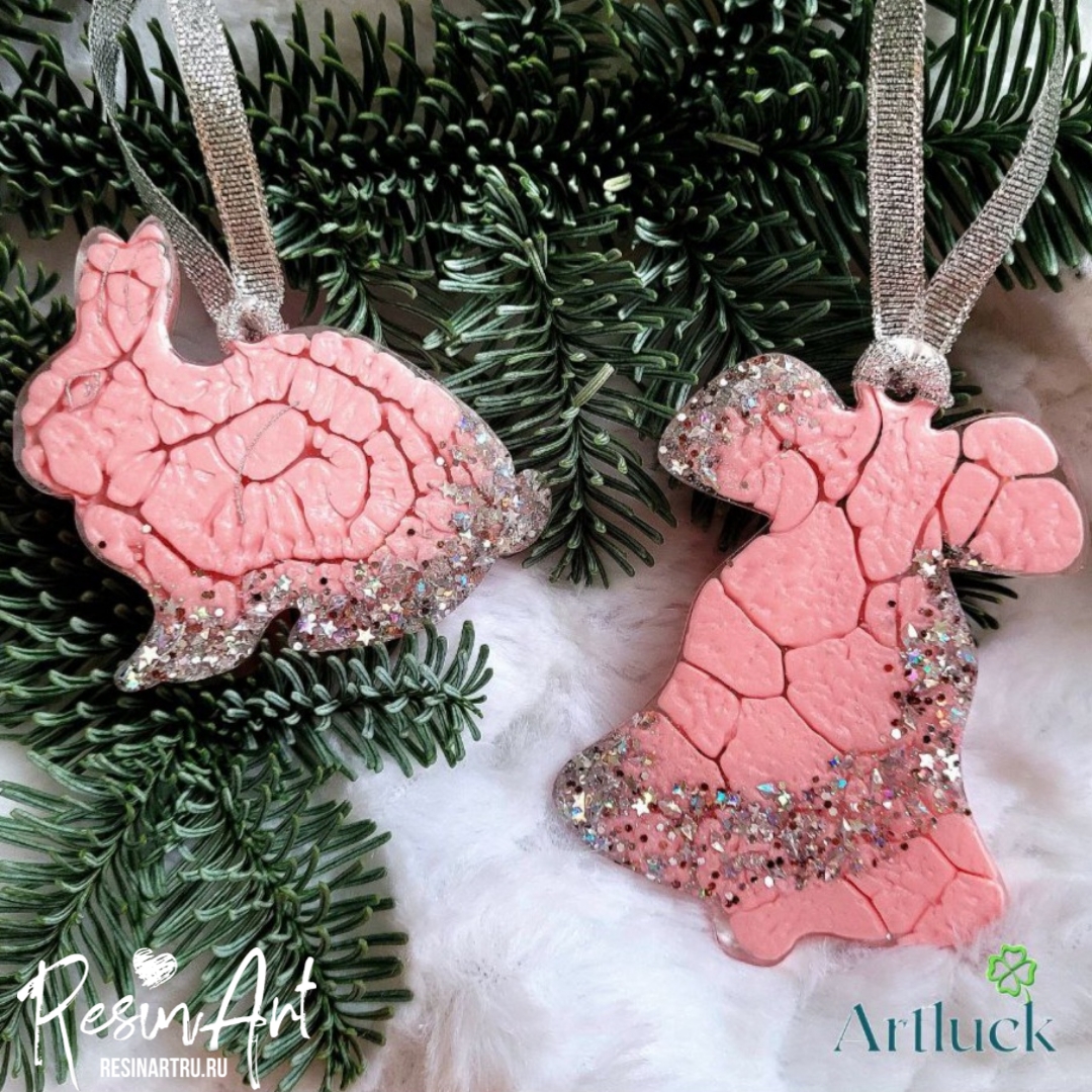 No. 585-S Christmas Ornament Bunny Silicone Mold - image 4