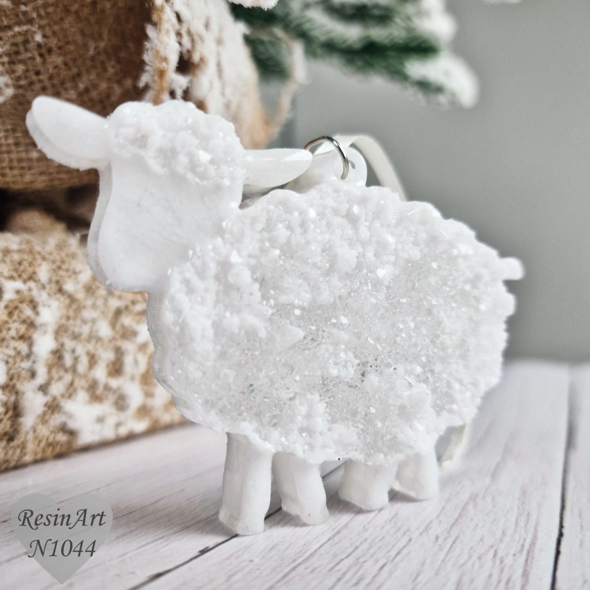 No. 1044 Christmas Ornament Sheep Crystal Silicone Mold - image 3