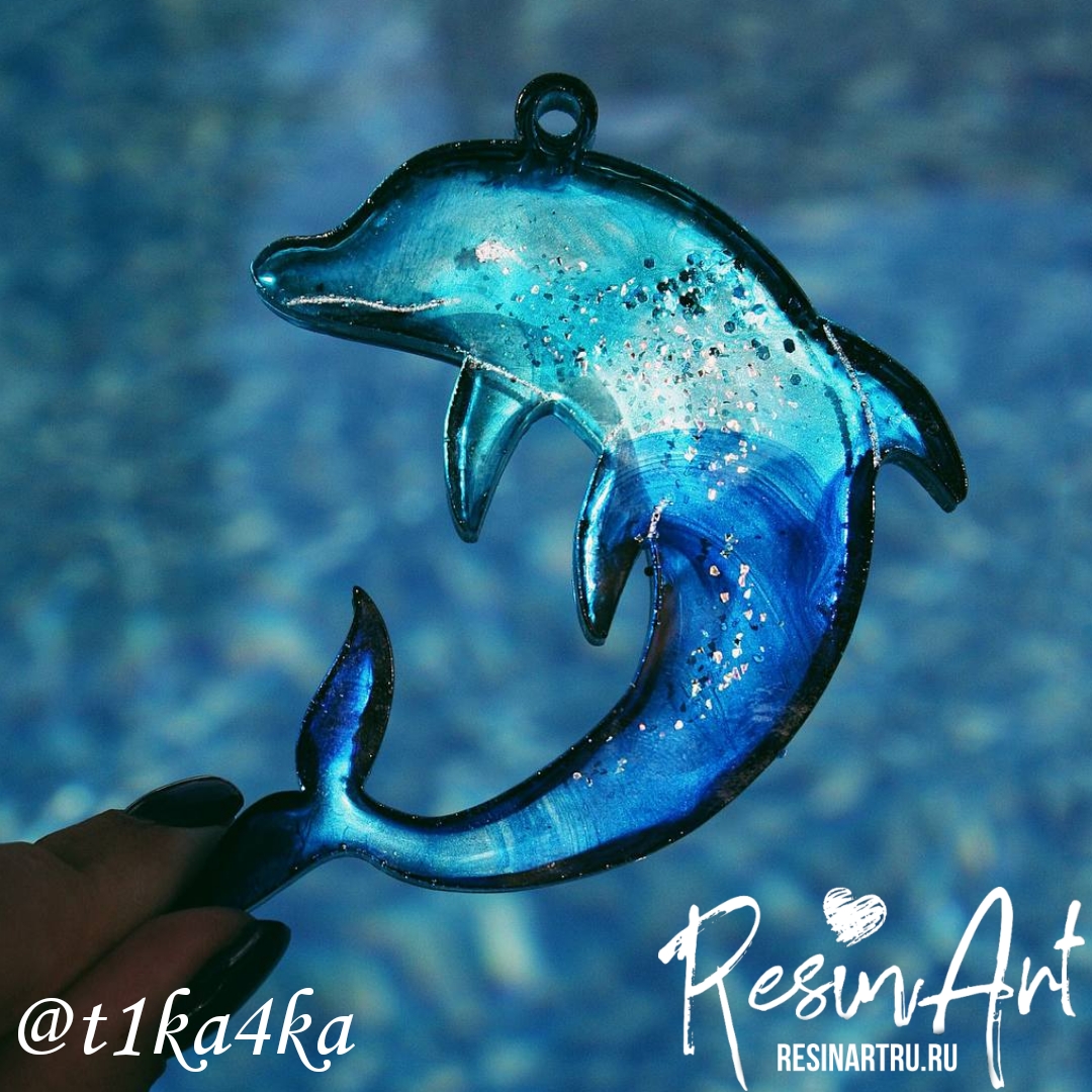 No. 597 Christmas Ornament Dolphin Silicone Mold - image 1