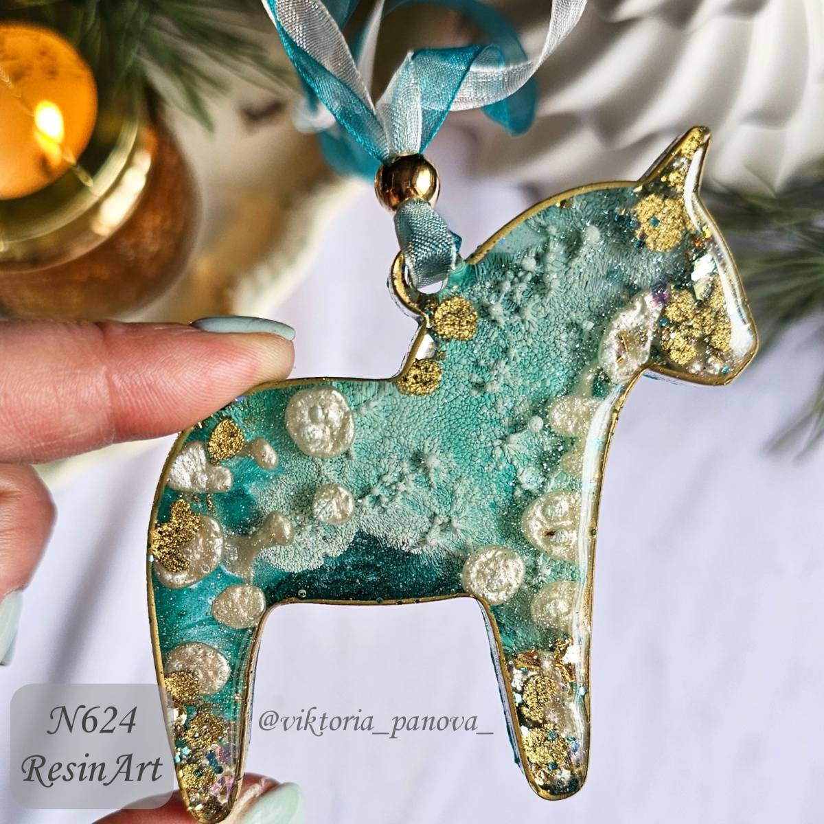 No. 624 Christmas Ornament Horse Silicone Mold - image 2