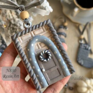 No. 830 Christmas Ornament Christmas Door (Knitted Texture) Silicone Mold - image 1