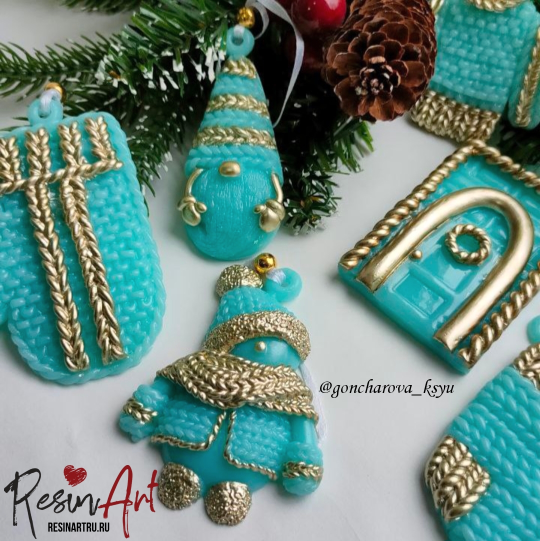 No. 826 Christmas Ornament Mitten (Knitted Texture) Silicone Mold - image 12
