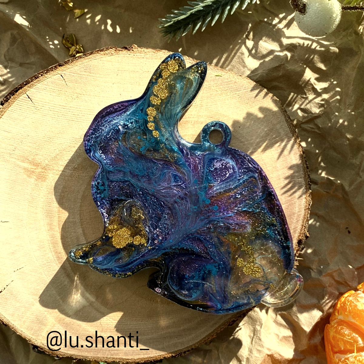 No. 585-S Christmas Ornament Bunny Silicone Mold - image 1