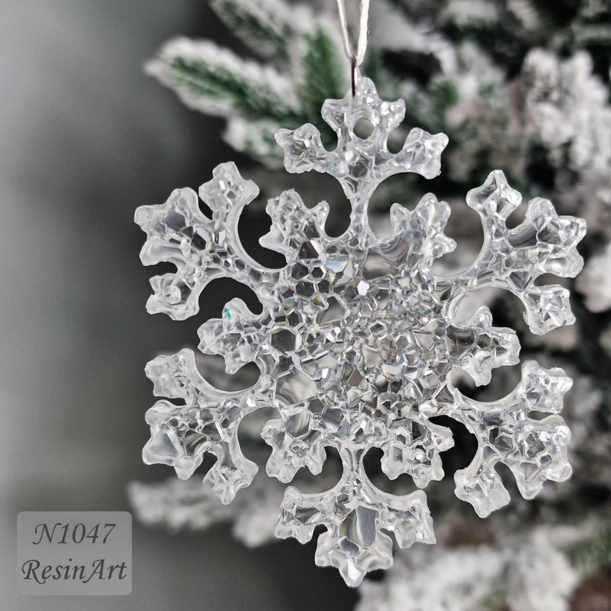 No. 1047 Christmas Ornament Snowflake Crystal Silicone Mold - image 2
